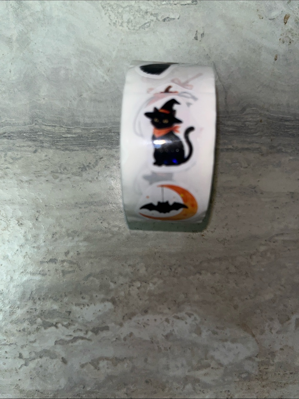 Halloween Black Cat Sticker Roll - (50) Decorative Pet-Themed Stickers